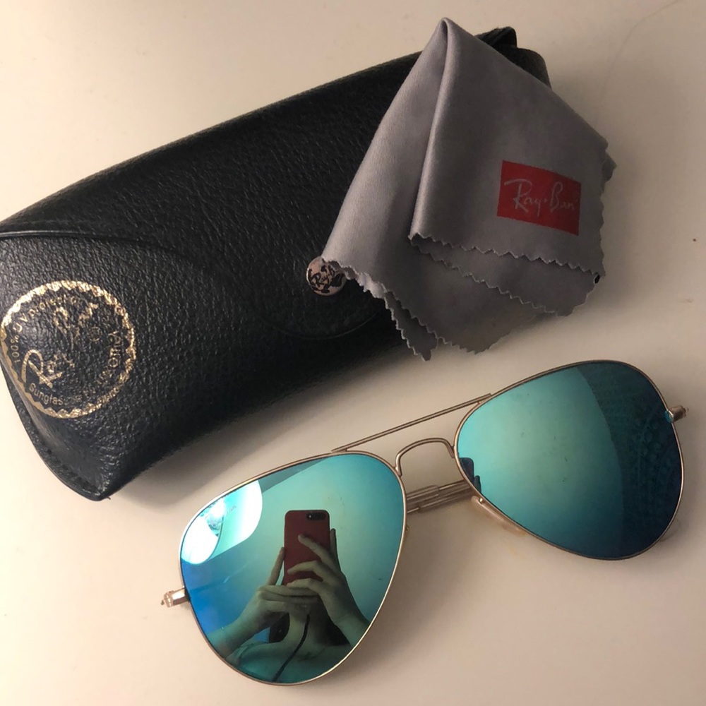 blue flash ray ban aviators